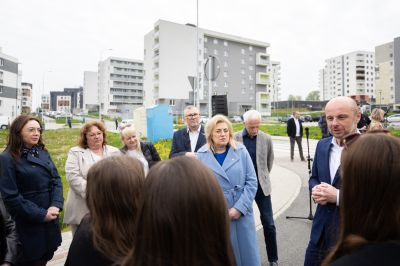 zdjęcie z konferencji prasowej na osiedlu imienia Franciszka Kotuli,fot. Grzegorz Bukała, Urząd Miasta Rzeszowa